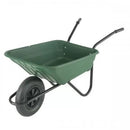 Wheelbarrow 90L Green Plastic Body With Pneumatic Wheel