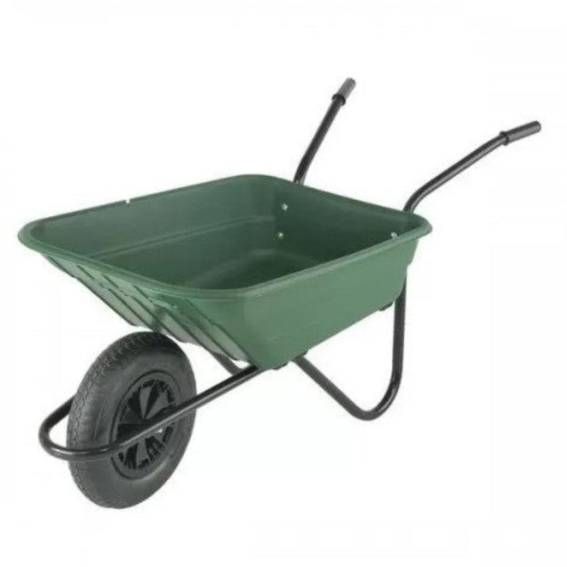 Wheelbarrow 90L Green Plastic