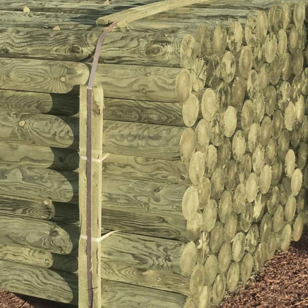 Canted Posts 50mm Round Treated Pointed Posts