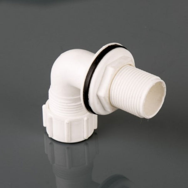 Overflow Bent Tank Connector 21.5mm White