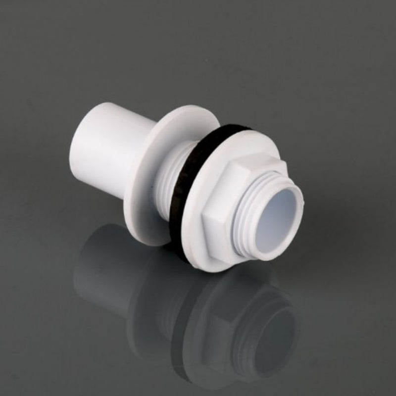 Overflow Straight Tank Connector 21.5mm White