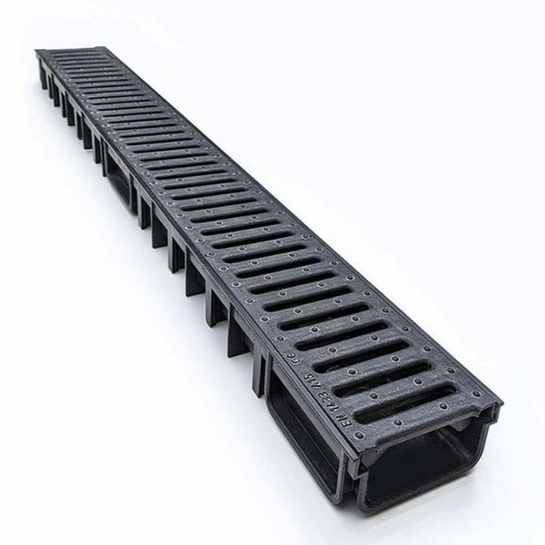50mm Shallow Drainage Channel 1000mm Black Grating