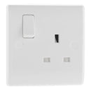 BG White Round Edged Moulded Single Switched Socket