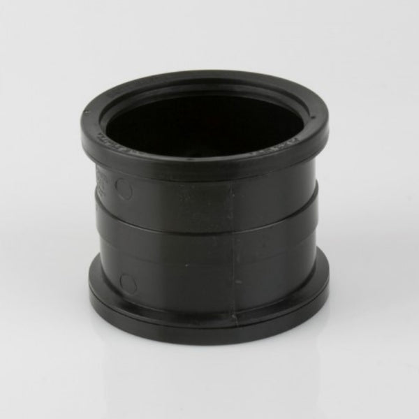 110mm Double Socket Soil Slip Coupler Black