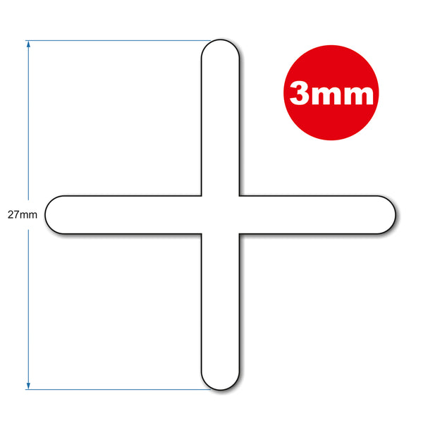 TileRite 3mm Tile Spacers - 250qty