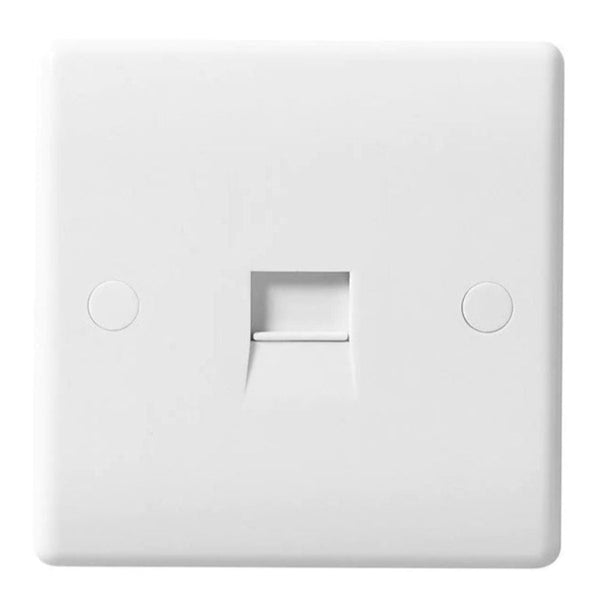 BG White Round Edged Moulded Master Telephone Socket